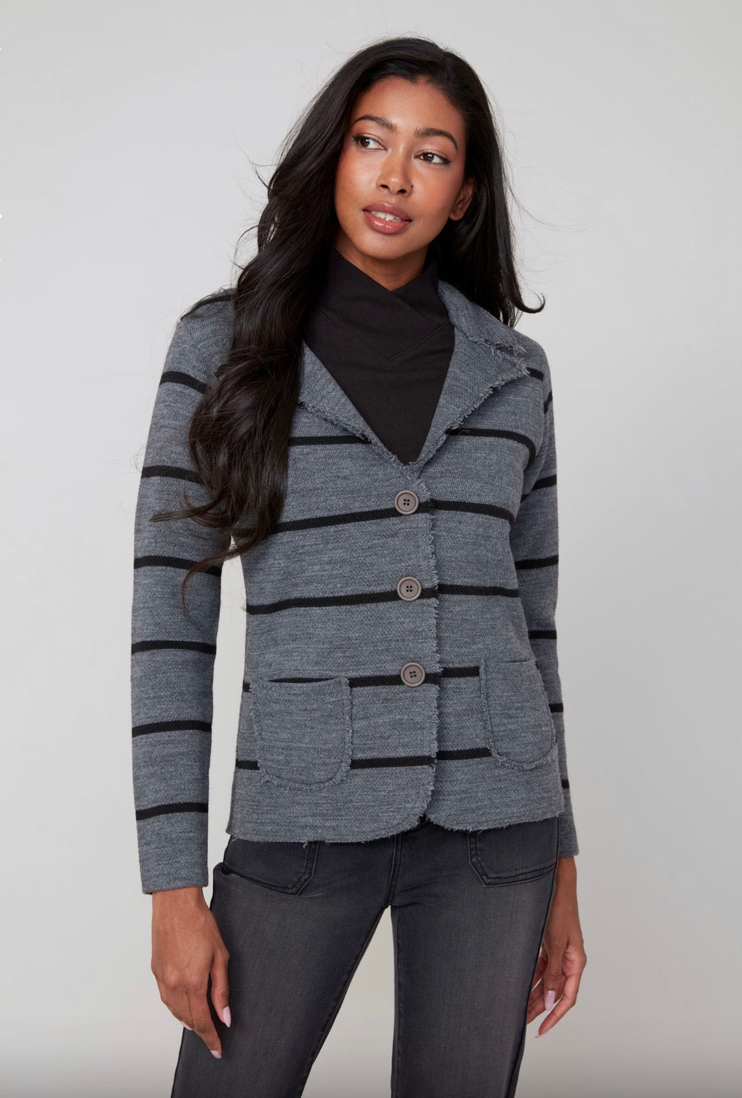Coastal Stripe Knit Blazer