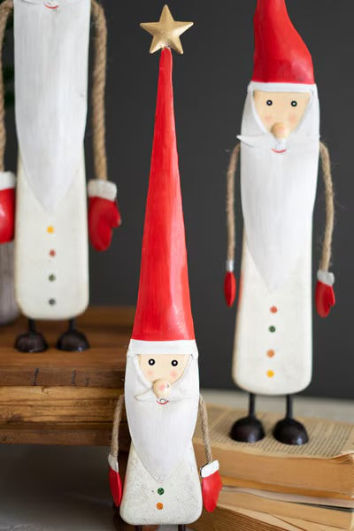 St. Nick Painted Metal Santas