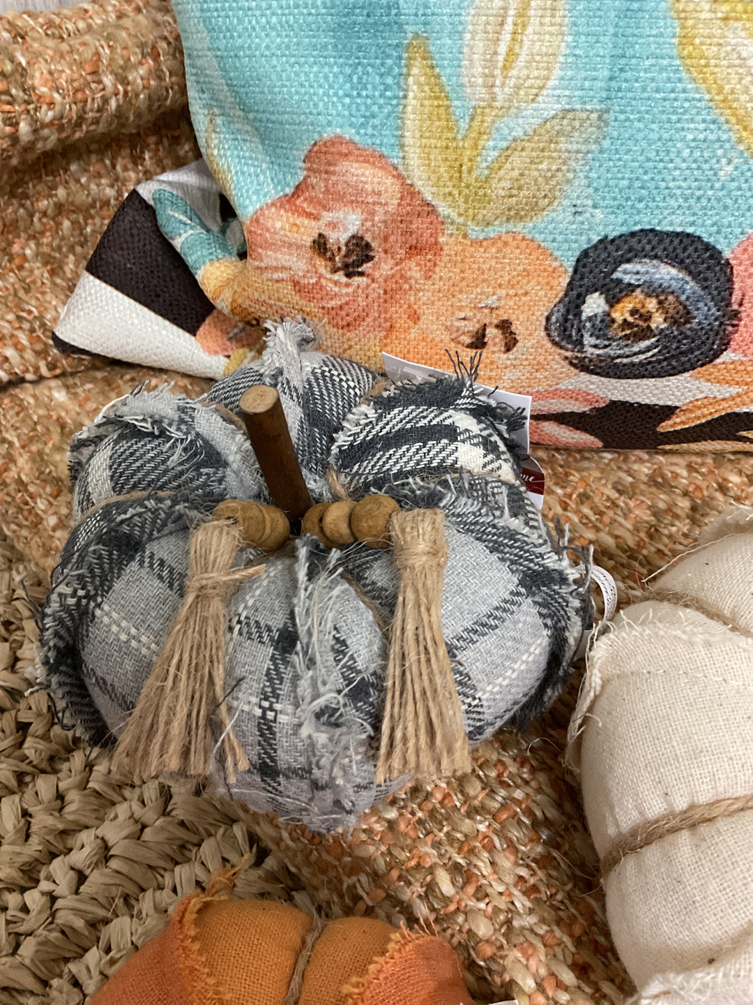 Fabric Pumpkins with Bead Tassel