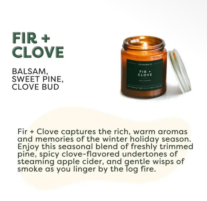 Calyan Wax Co. Fir + Clove Mini Soy Candle