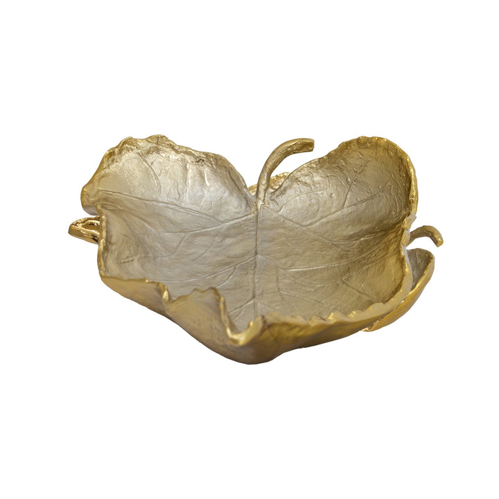 Gilded Leaf Bowl – 24” Statement Piece