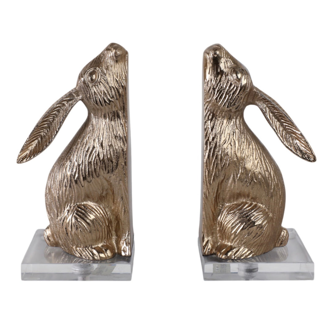Gilded Hare Bookends (Set of 2)