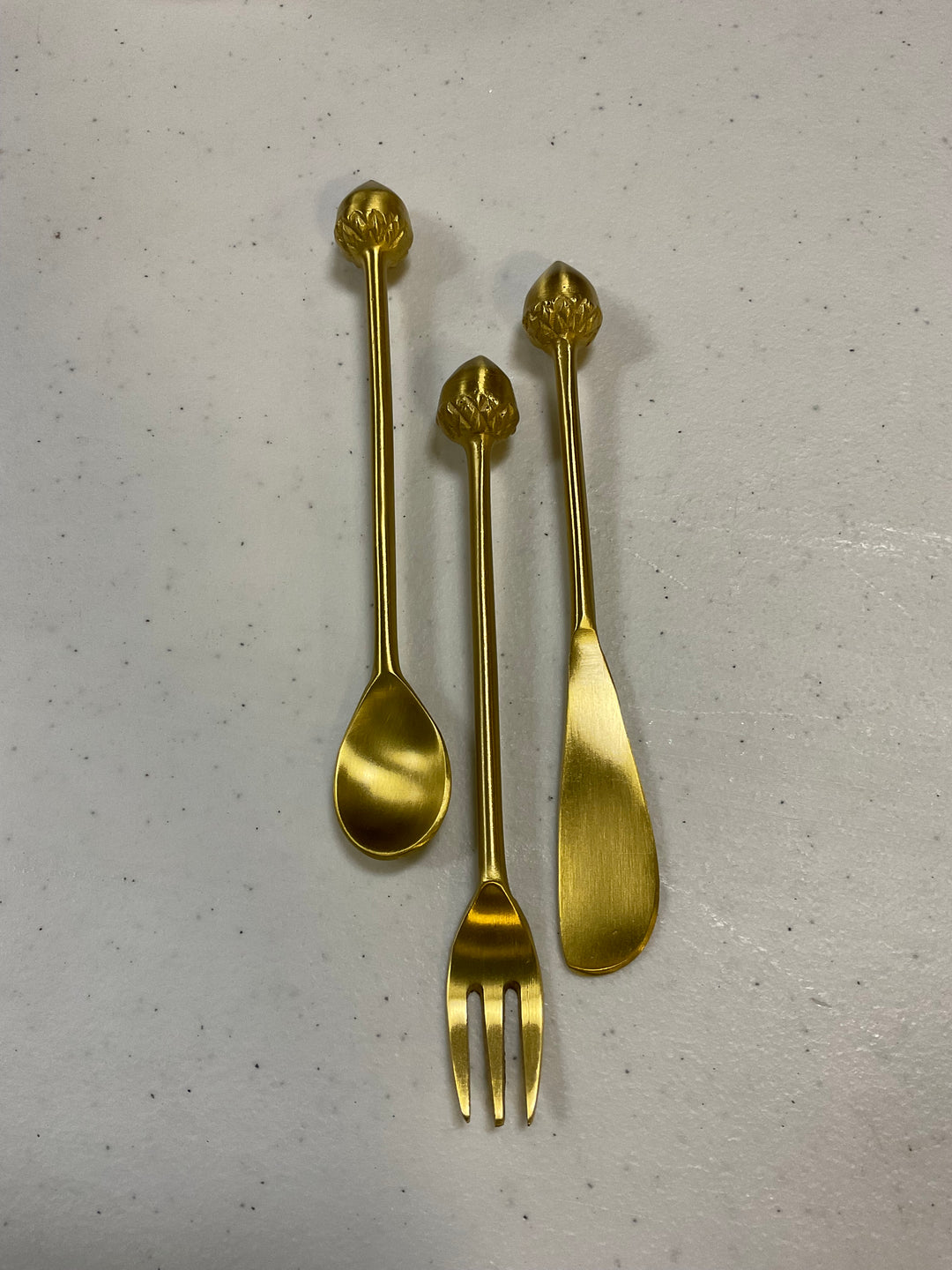 Golden Acorn Appetizer Utensil Set – Set of 3