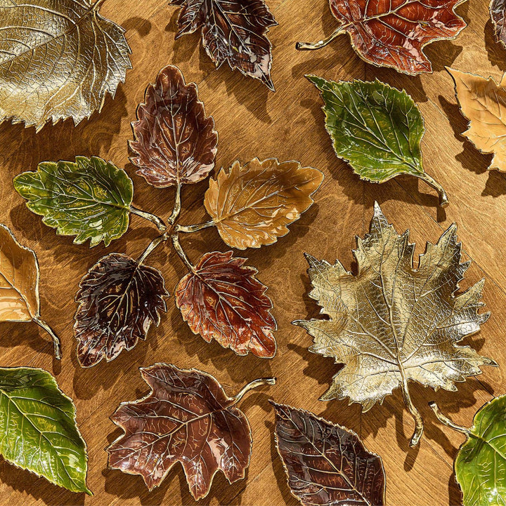 Enamel Leaf Trinket Dish