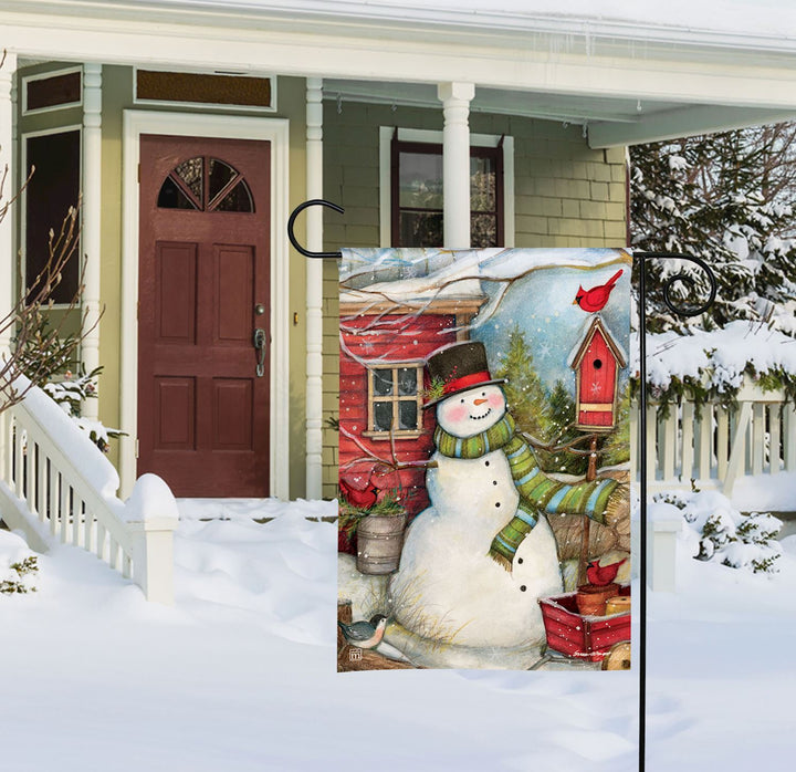 Snowy Day Friends Garden Flag