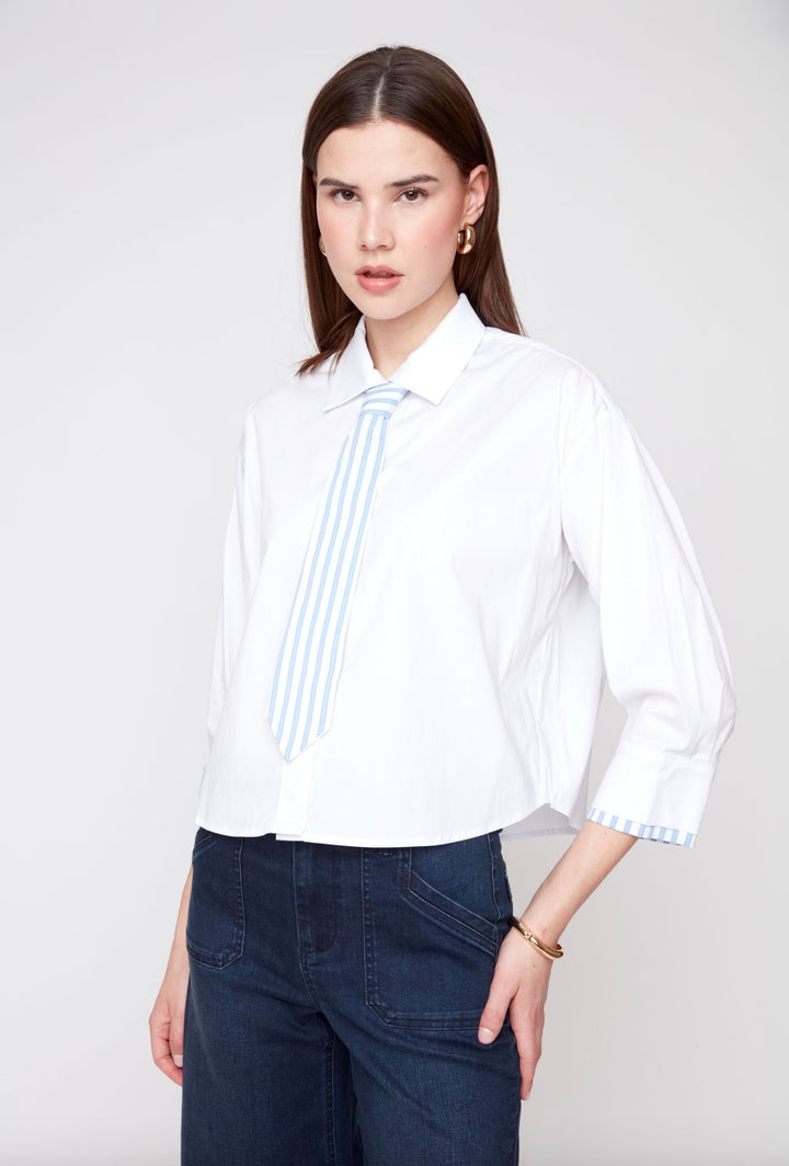 The Oxford Tie Blouse – White