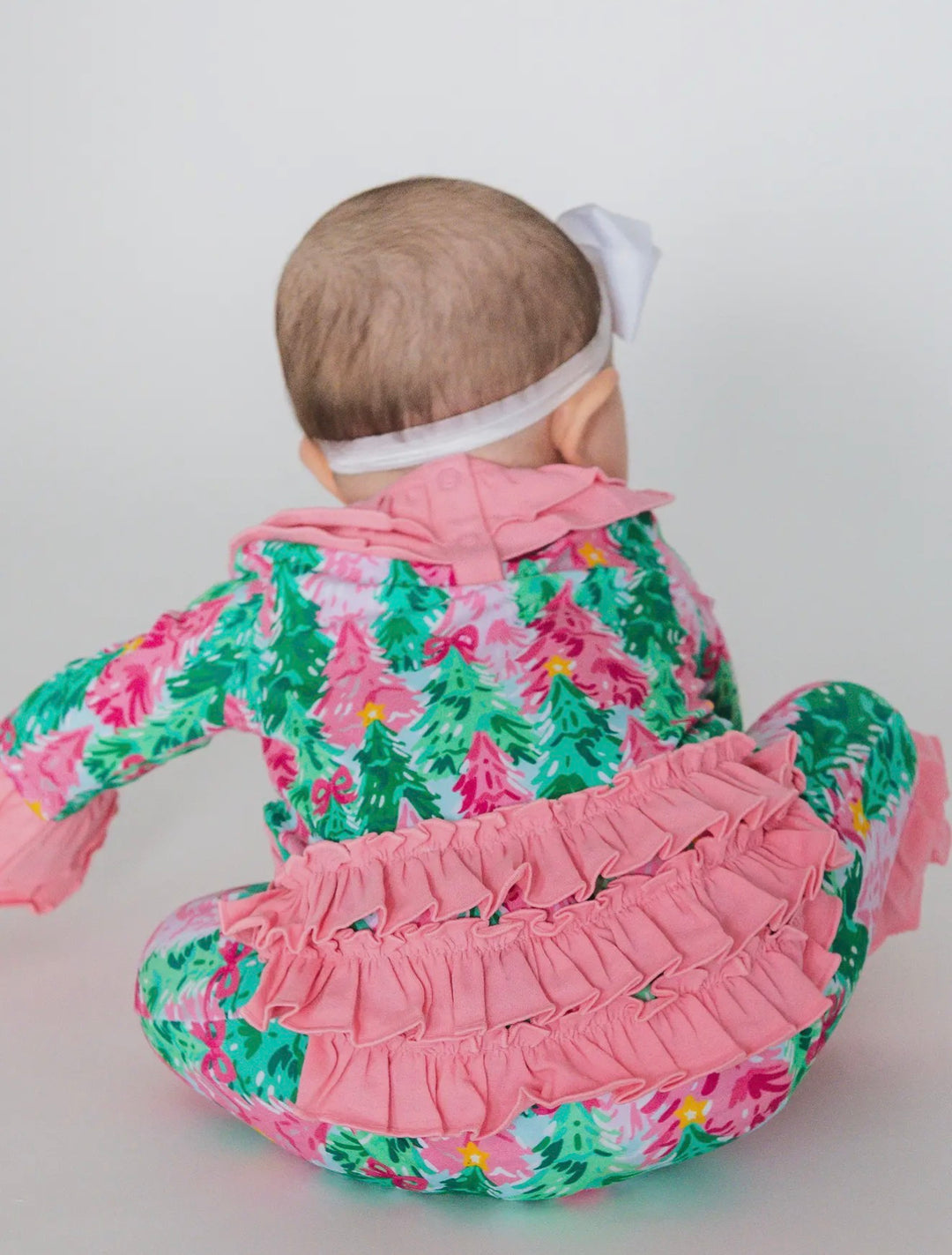 Candy Cane Forest Ruffle Romper
