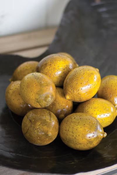 Hand-Carved Wooden Lemons