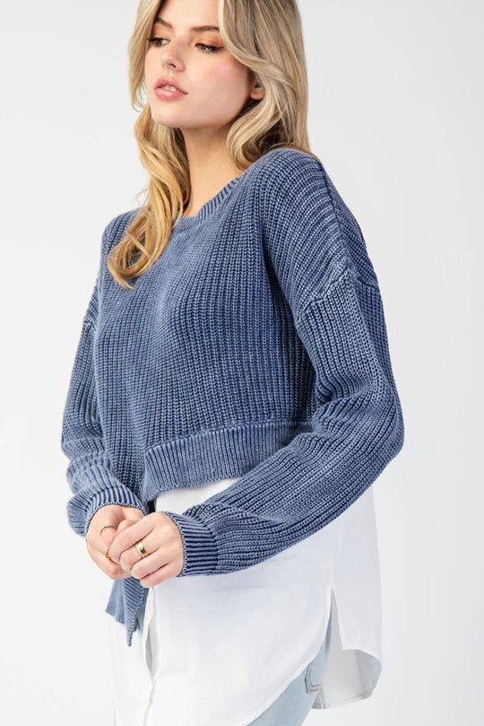 Blue Skies Layered Knit Top