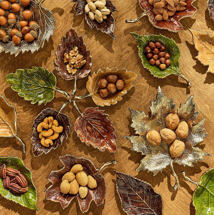 Enamel Leaf Trinket Dish
