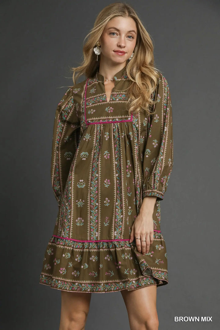 Autumn Blooms Babydoll Dress