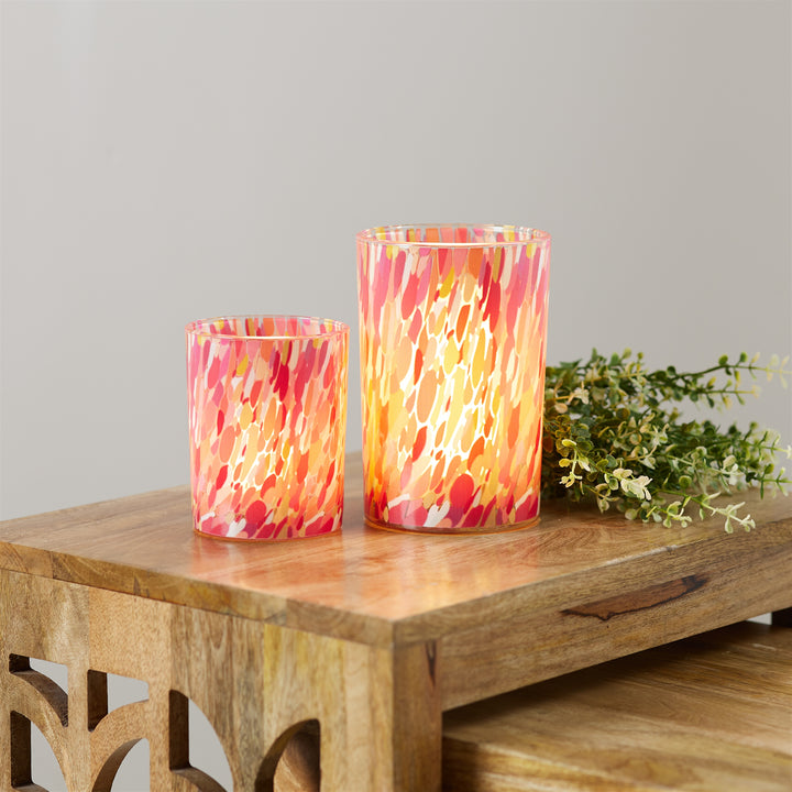 Confetti Sunset Glass Hurricanes