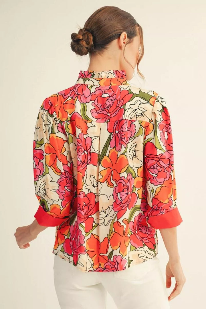 Jardin Rosé Floral Blouse