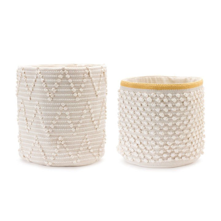 Woven Pom Textured Storage Basket