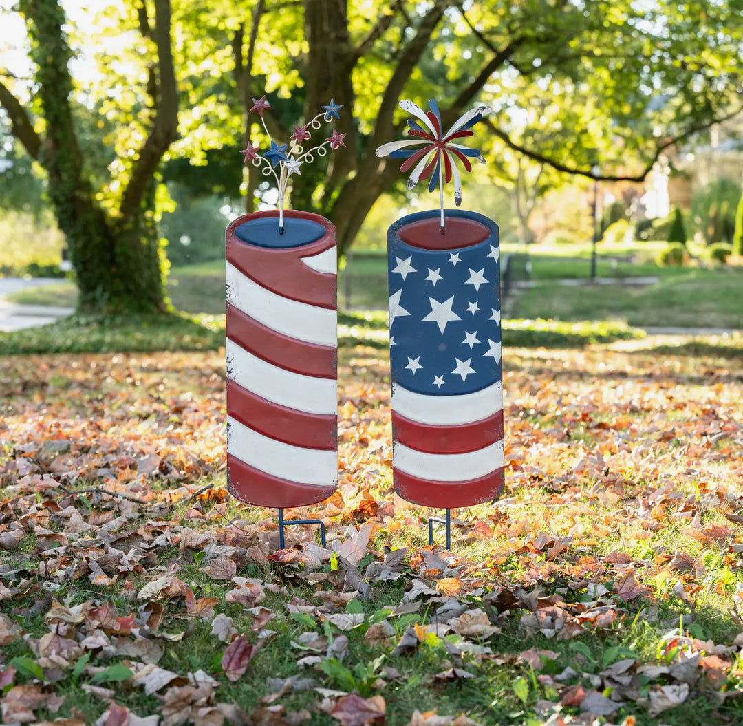 Americana Firecracker Garden Stakes