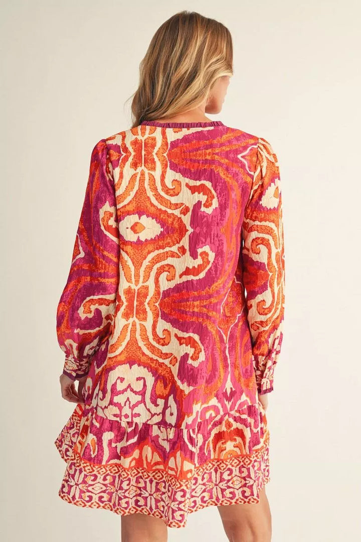 Sunset Kaleidoscope Tiered Dress