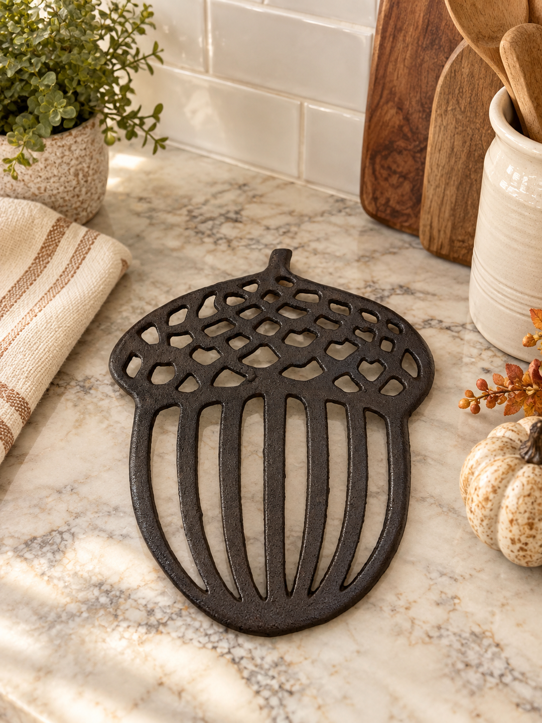 Cast Iron Acorn Trivet