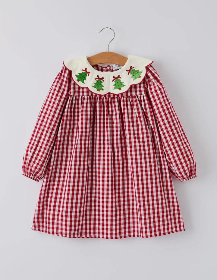 Evergreen Gingham Collar Dress