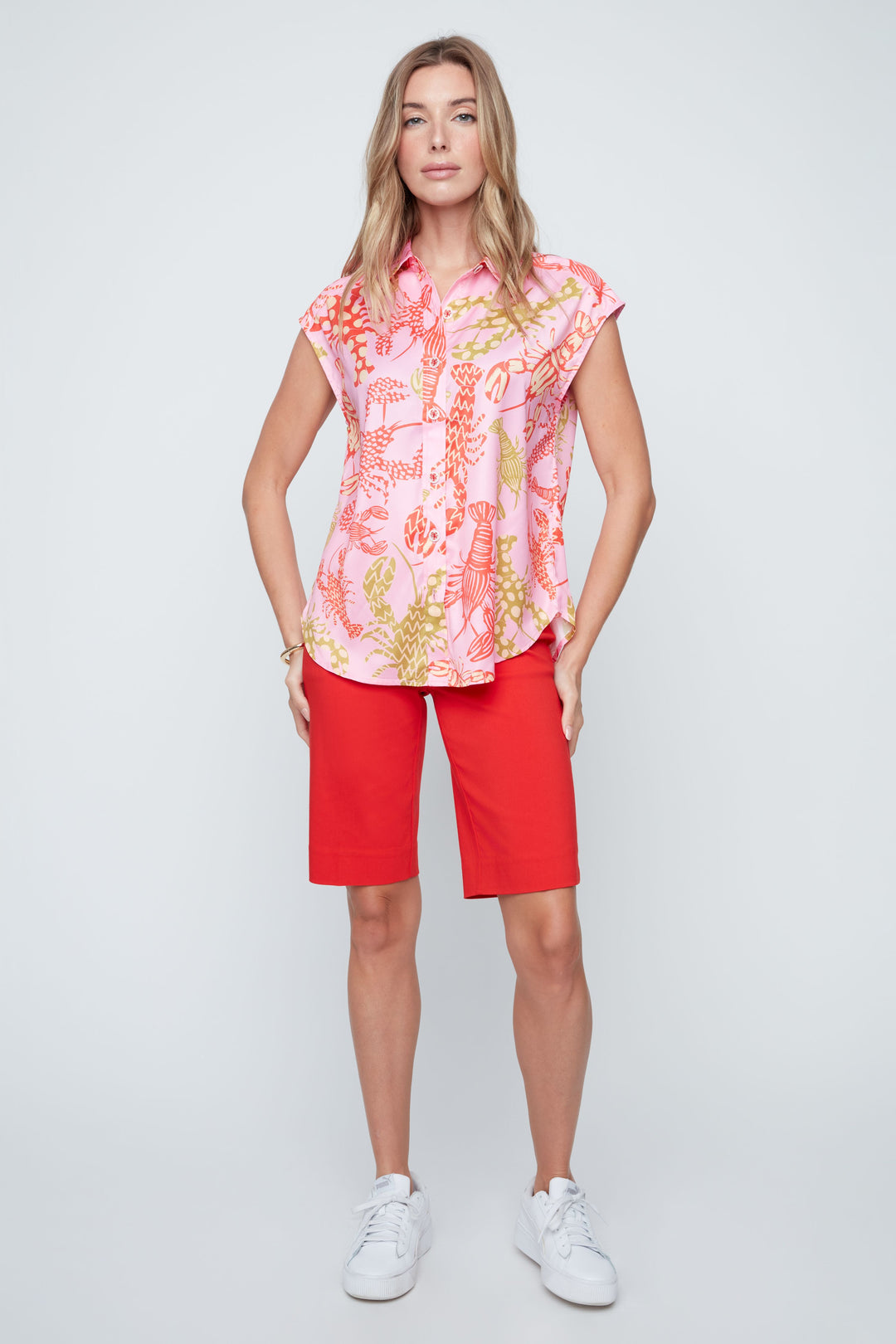 Coastal Catch Button-Up Blouse