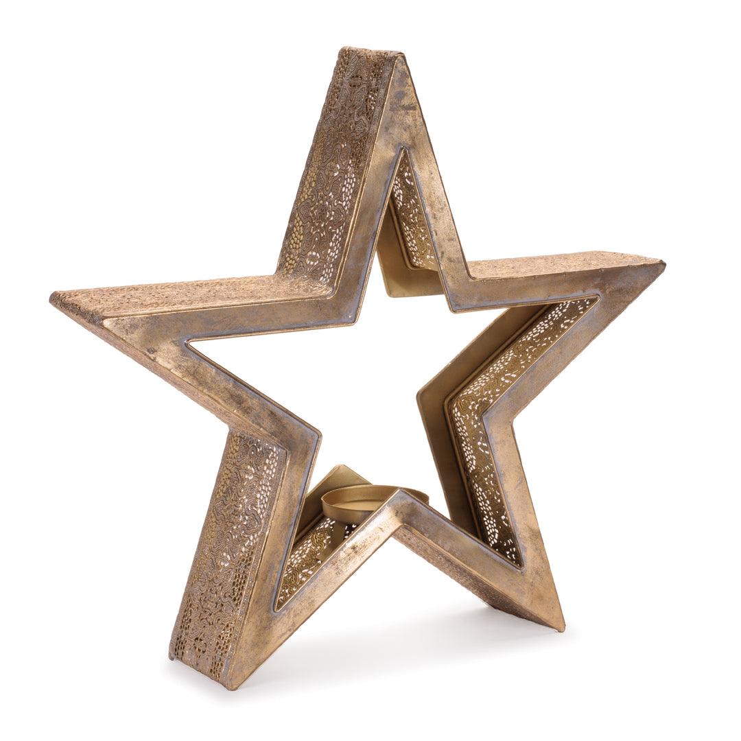 Golden Glow Star Candle Holder