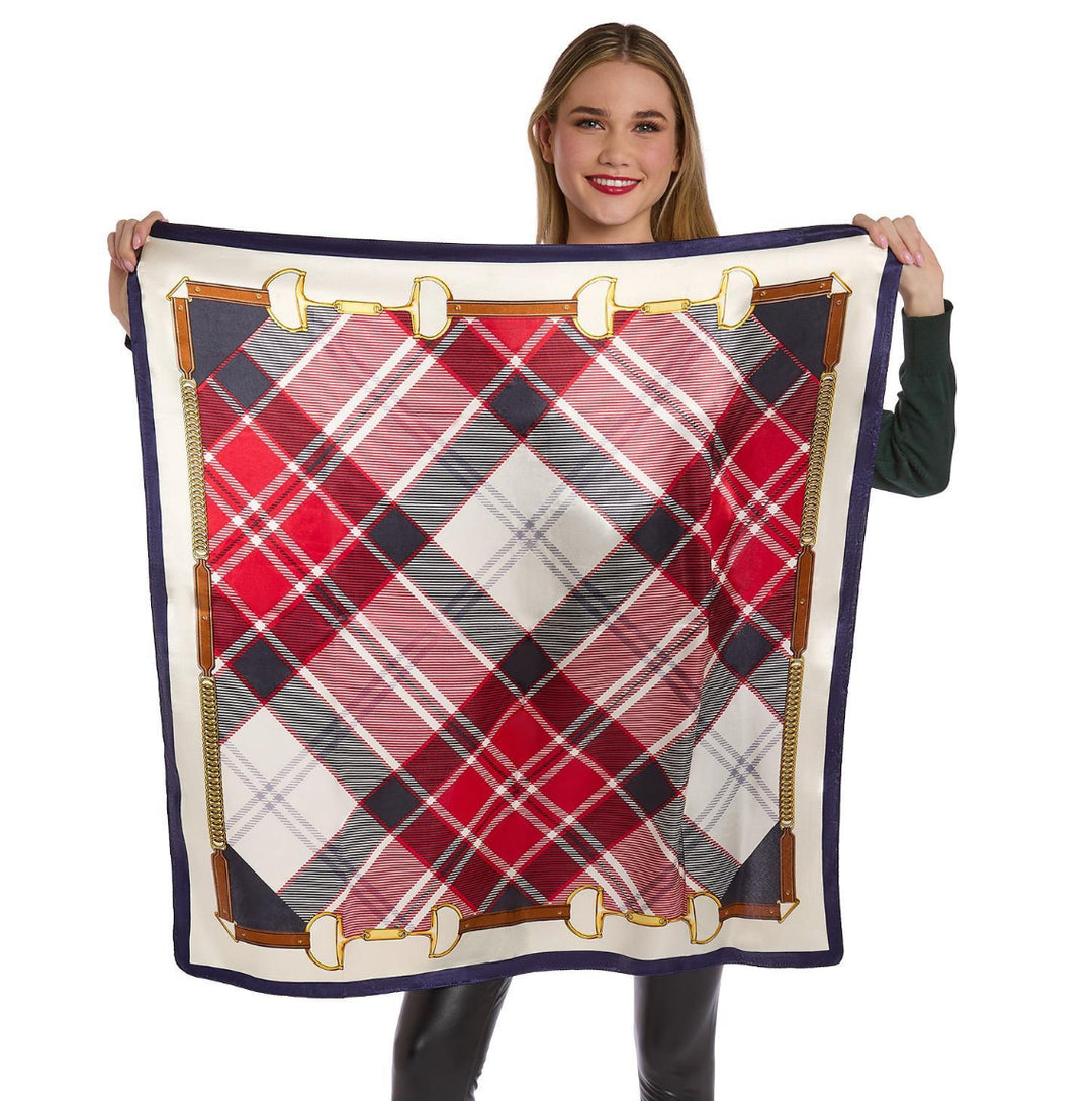 Equestrian Plaid Silky Scarf