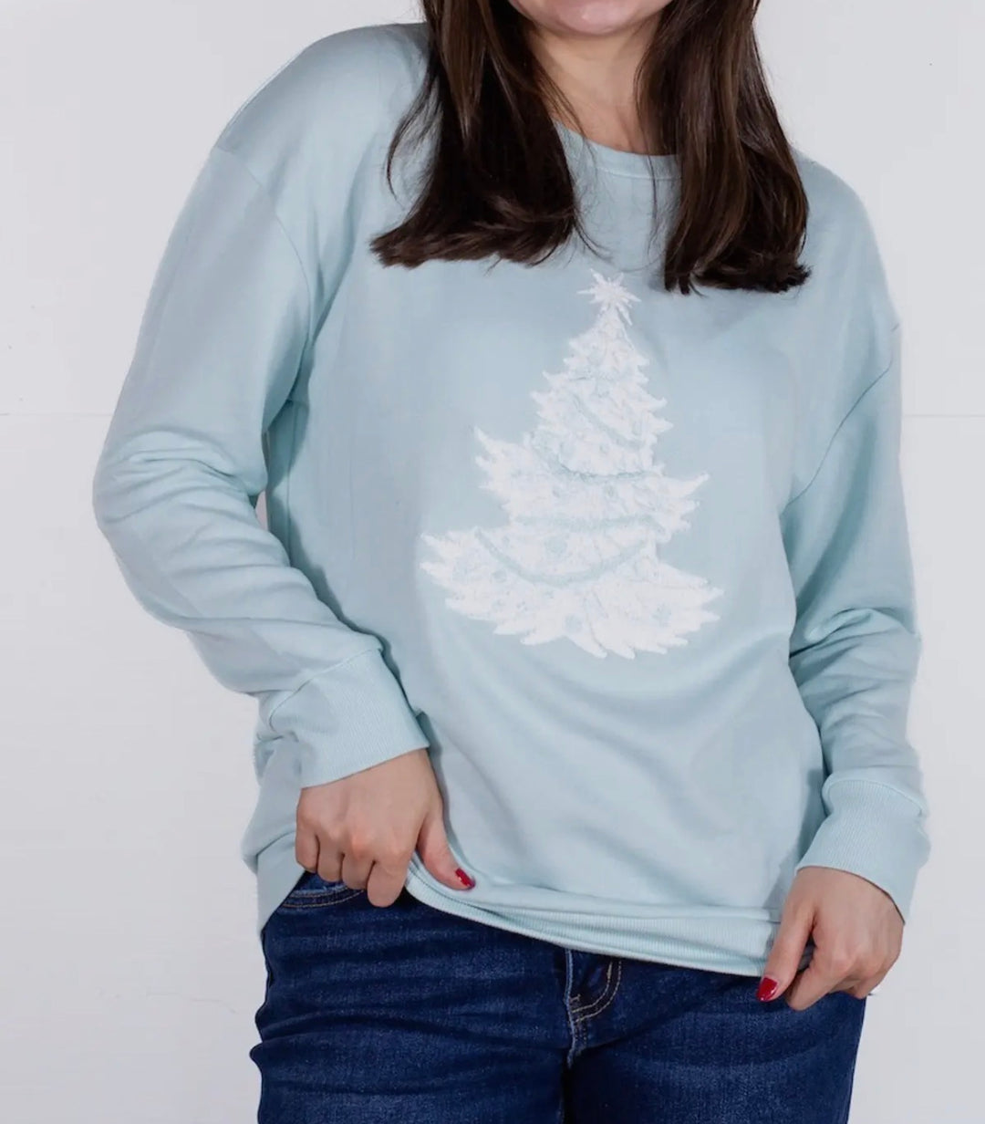 Frosted Fir Embroidered Sweatshirt