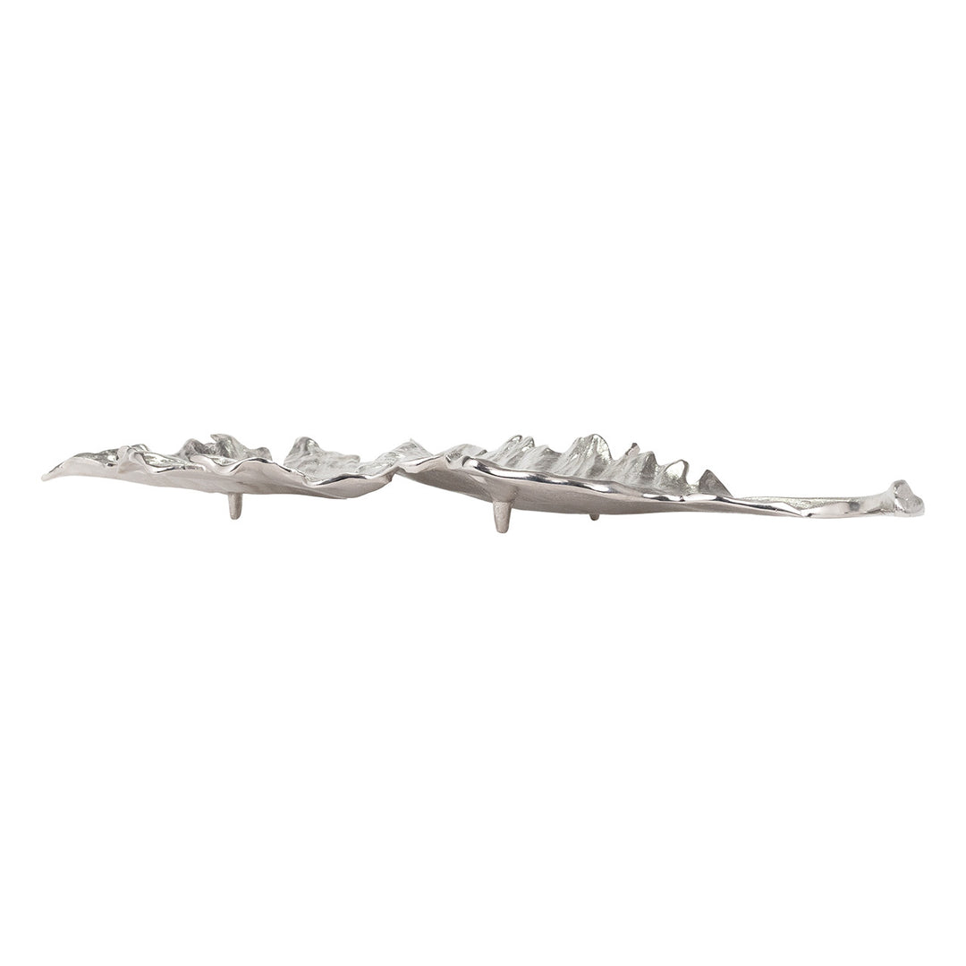 Silver Feather Luxe Tray – 34” Long