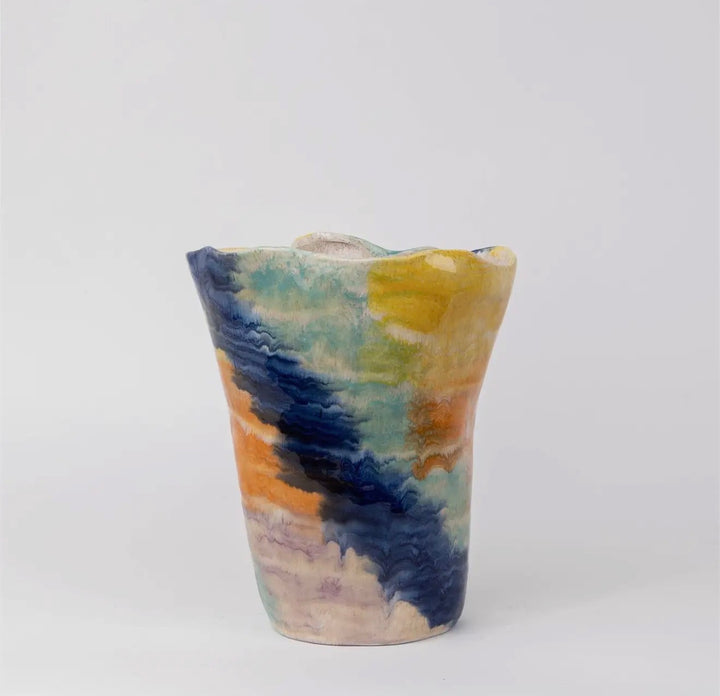 Aurora Hand-Painted Sculptural Vase