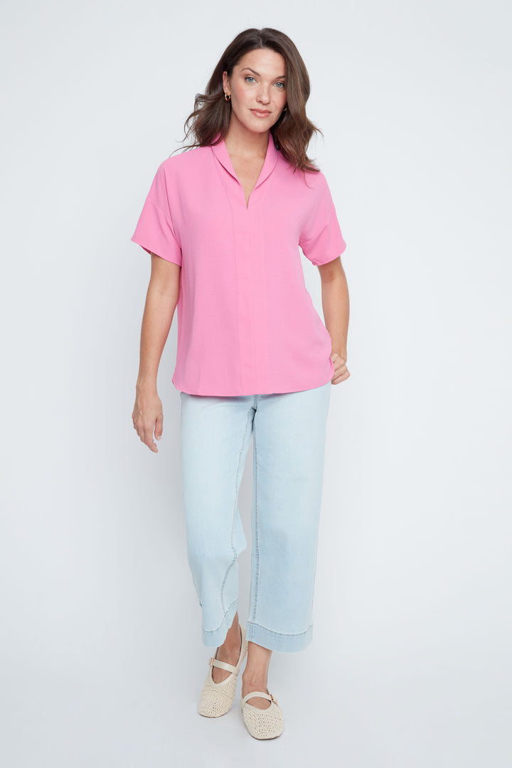 Blush Horizon V-Neck Blouse