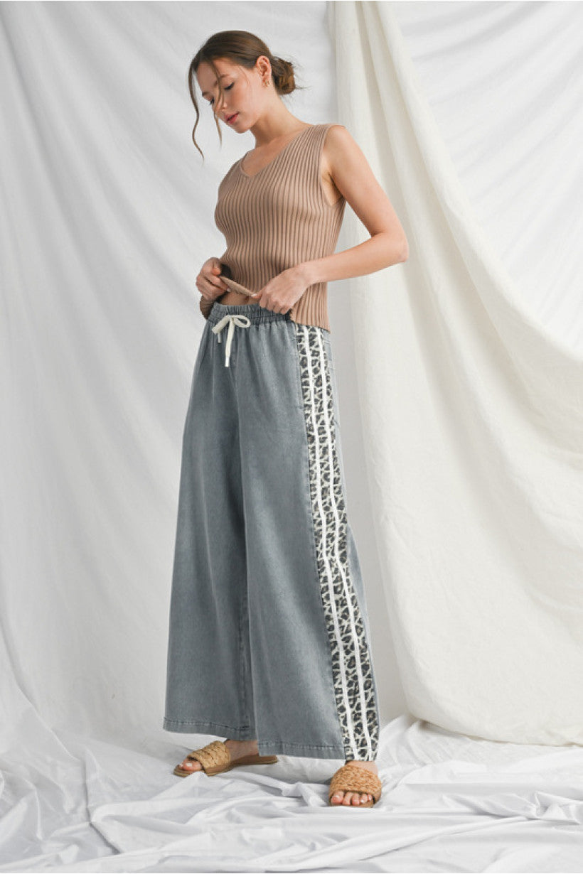 Side Stripe Denim Lounge Pants