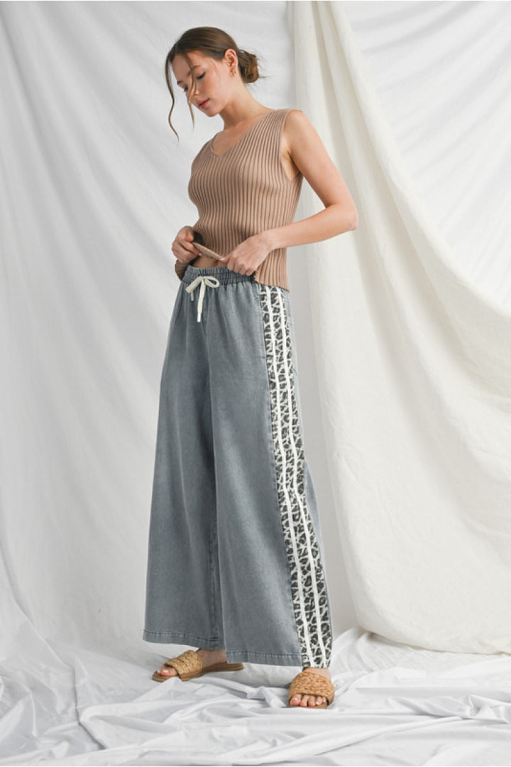 Side Stripe Denim Lounge Pants