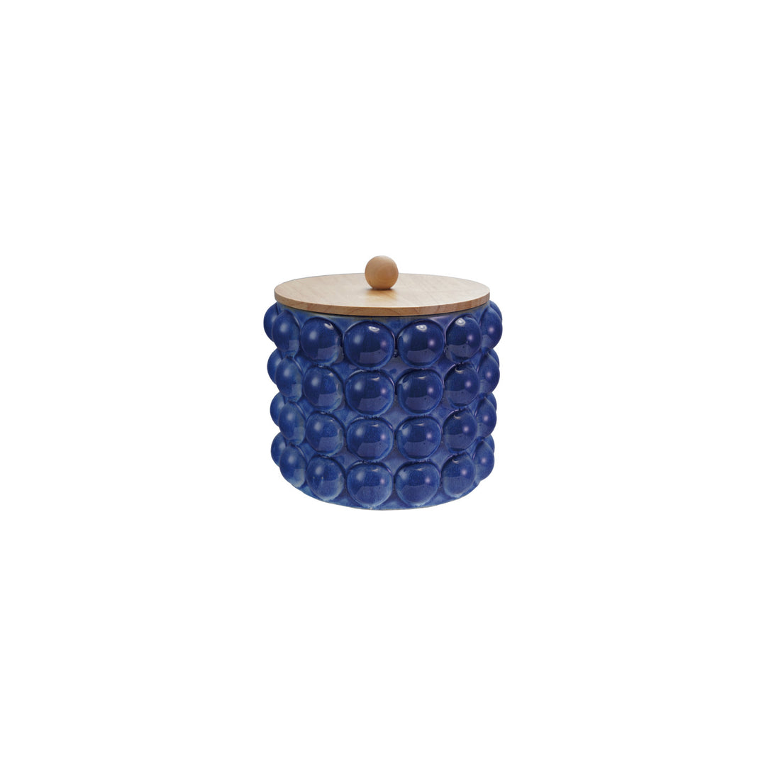 Blue Bubble Stoneware Canister