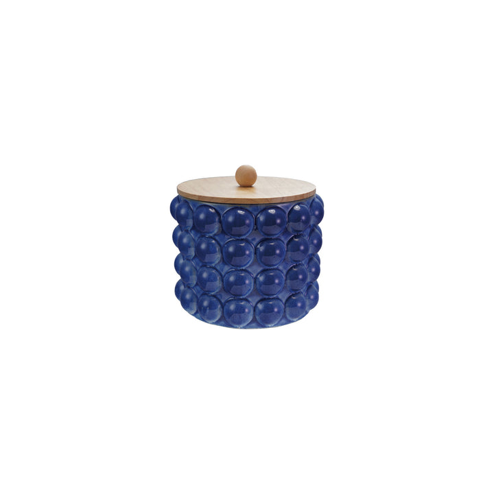 Blue Bubble Stoneware Canister