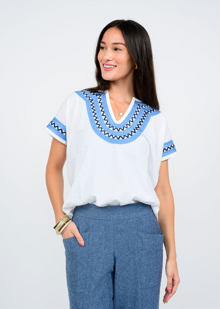 Blue Detail Top