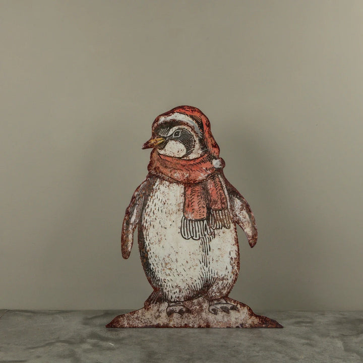 Vintage Christmas Penguin Metal Dummy Board