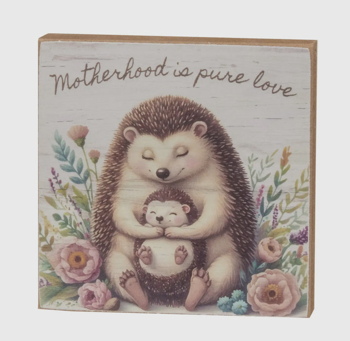 Hedgehog Motherhood Sentiment Block