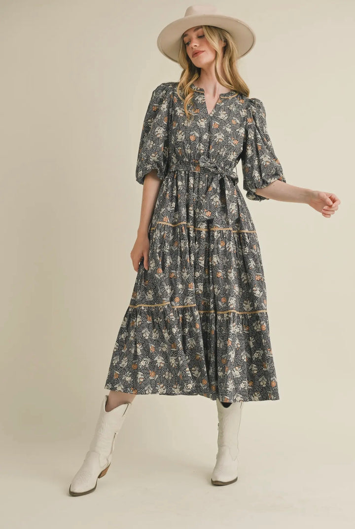 Black Wildflower Range Maxi Dress