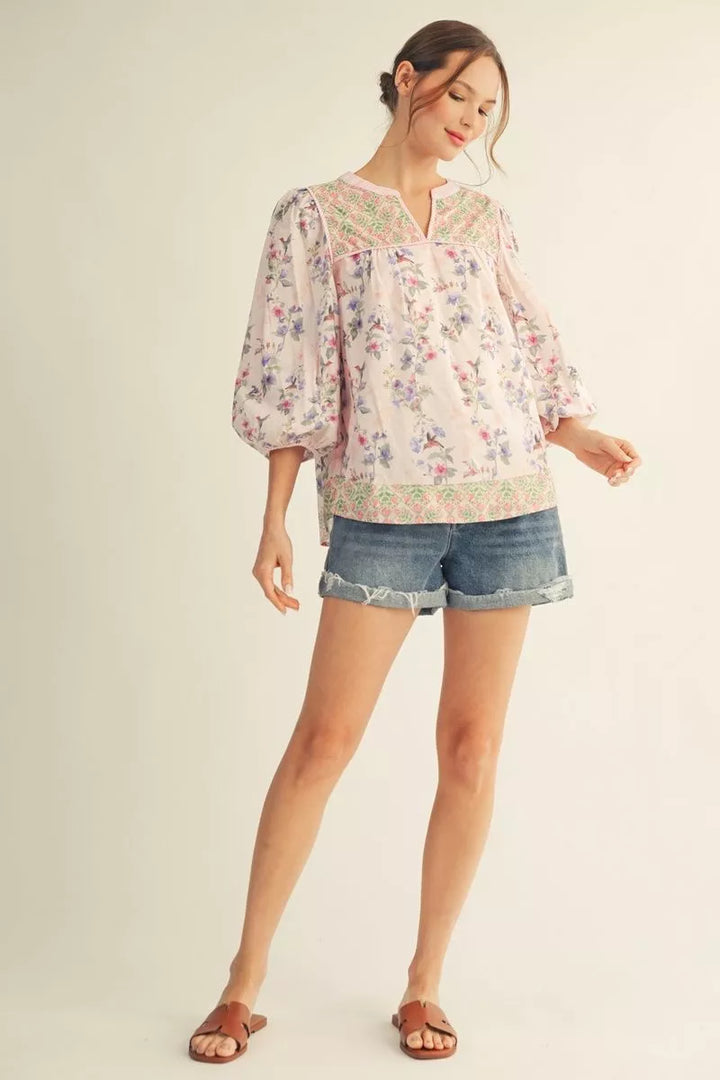 Meadow Bloom Embroidered Blouse