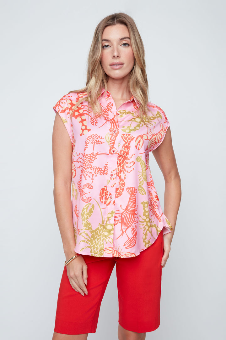 Coastal Catch Button-Up Blouse