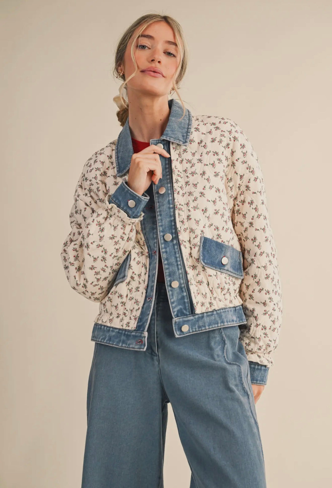 Bluebell Meadow Quilted Denim Jacket