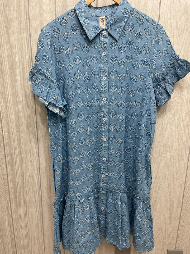 Flossy Blue T-Shirt Dress