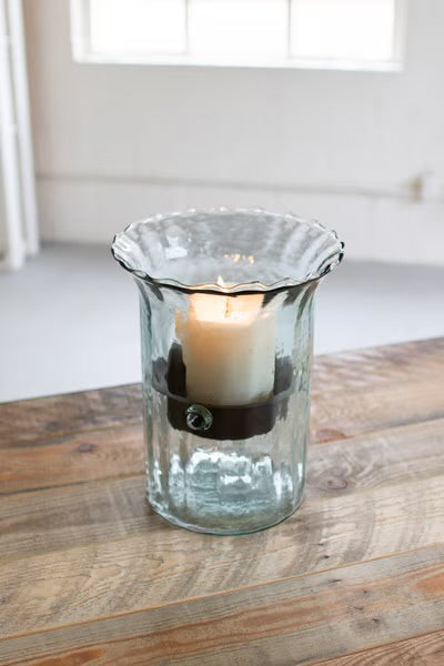Ribbed Glass Cylinder Votive