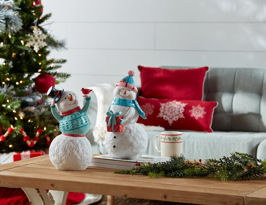 Sugarplum Smiles Snowman Figurine — Two Assorted Styles