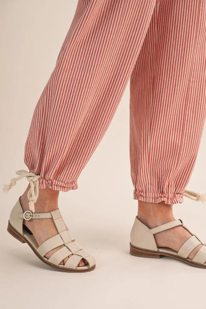 Sunset Stripe Tie-Hem Pants