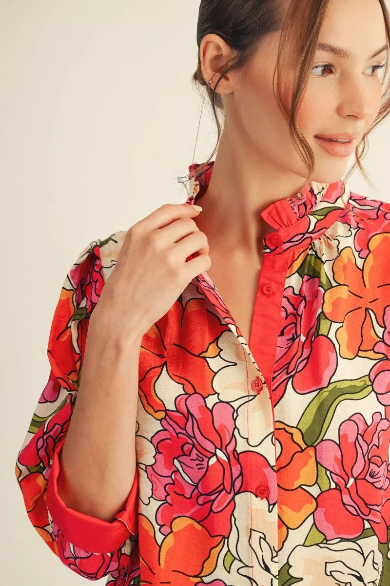 Jardin Rosé Floral Blouse