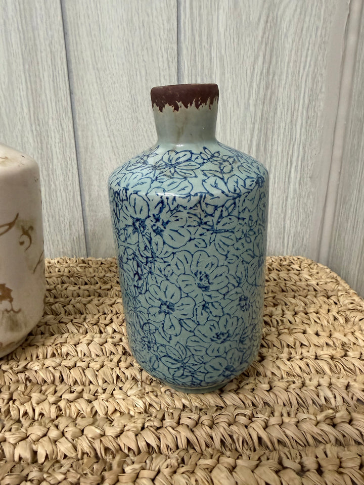 Blue Chinoiserie Bud Vases