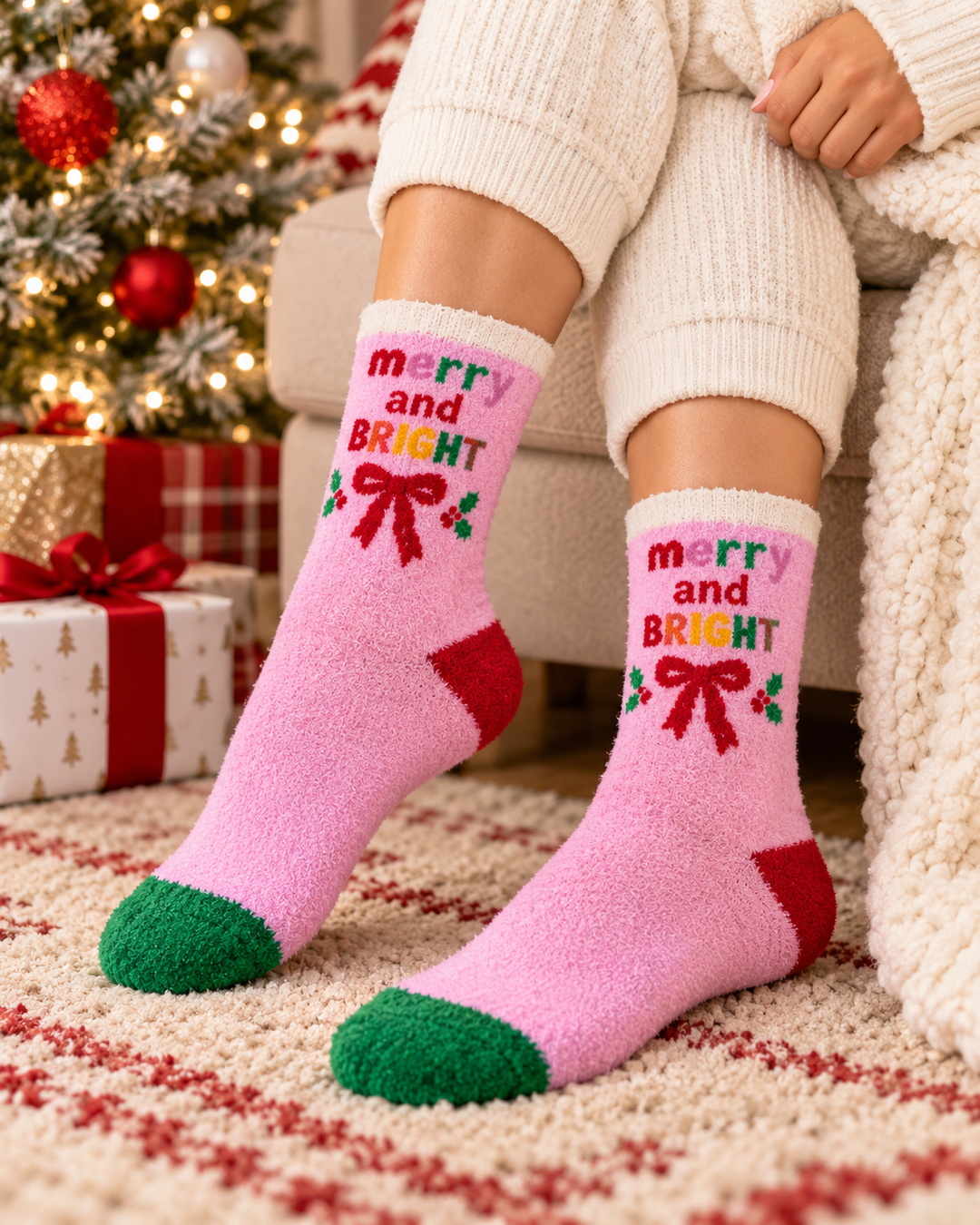 Merry & Bright Cozy Crew Socks