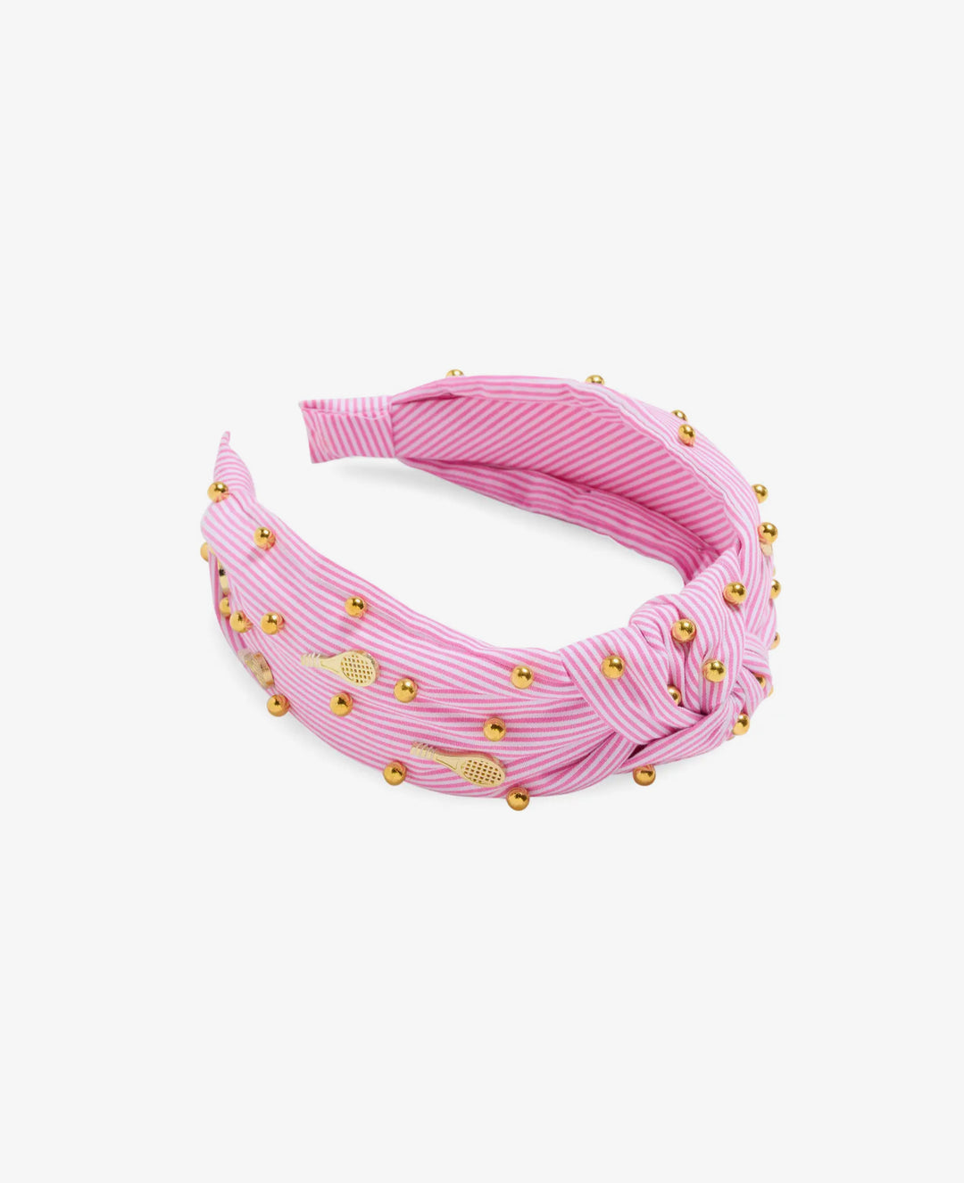 Pink Stripe Tennis Charm Headband