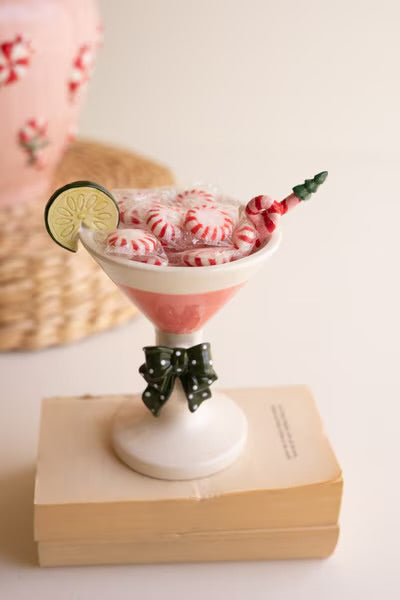 Cheers to Christmas Ceramic Martini Glass