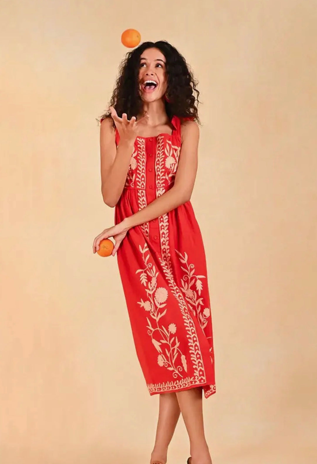 Clara Embroidered Midi Dress